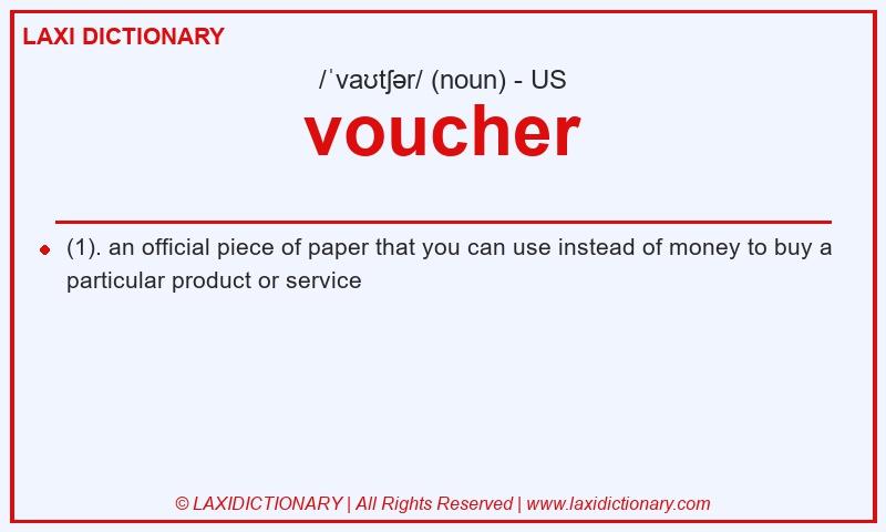 Definition voucher in American English