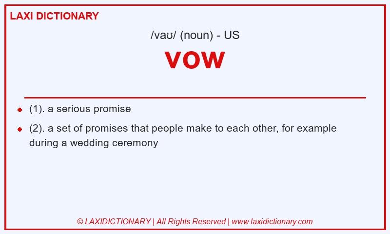 Definition vow in American English