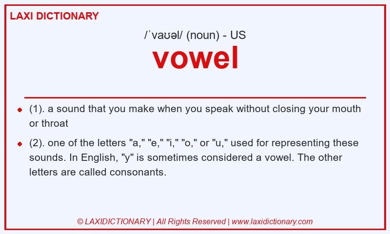 Definition vowel in American English