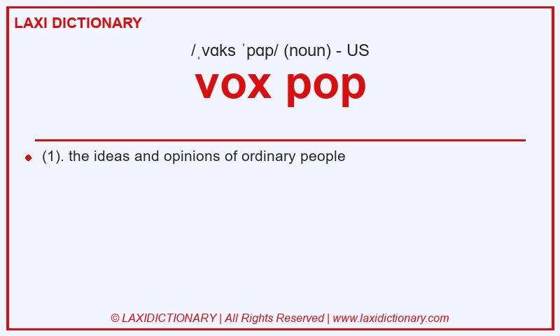Definition vox pop in American English