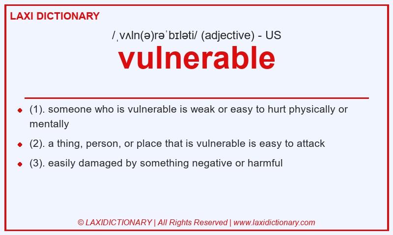Definition vulnerable in American English