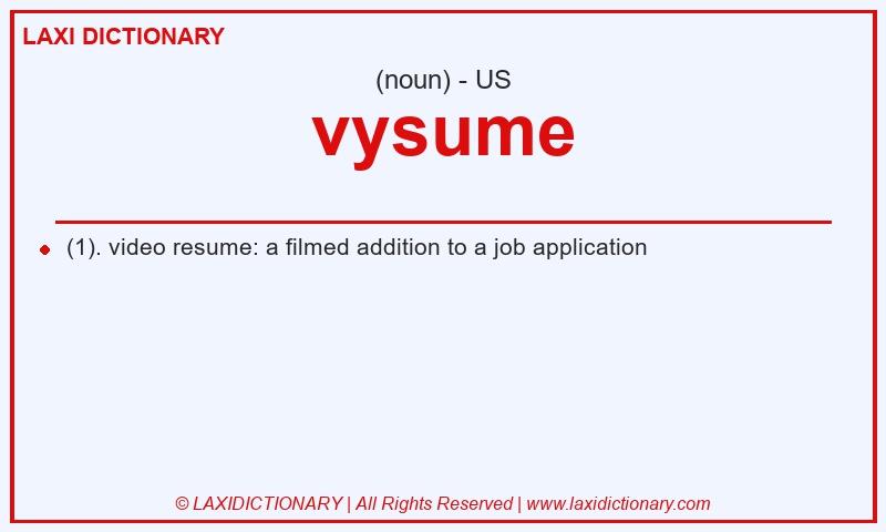 Definition vysume in American English