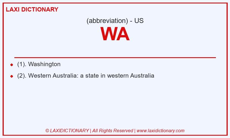 Definition WA in American English