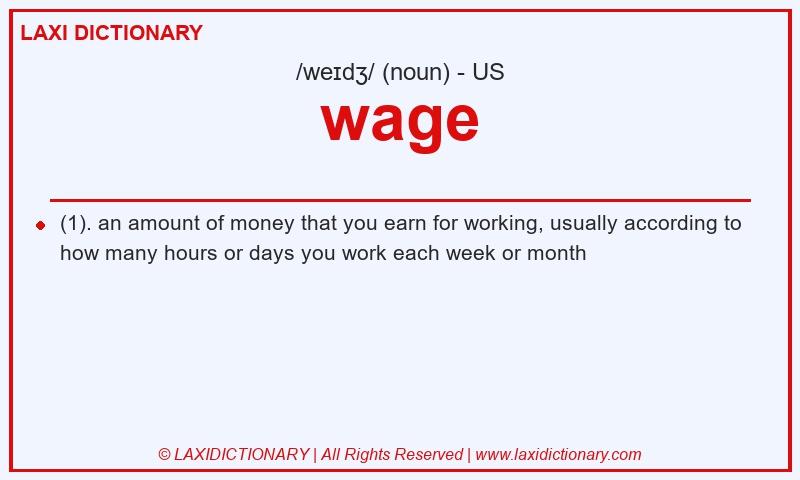 Definition wage in American English