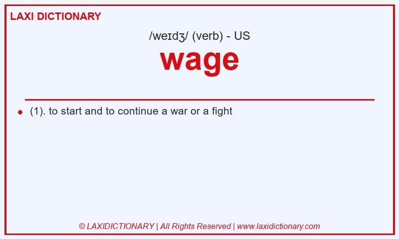 Definition wage in American English