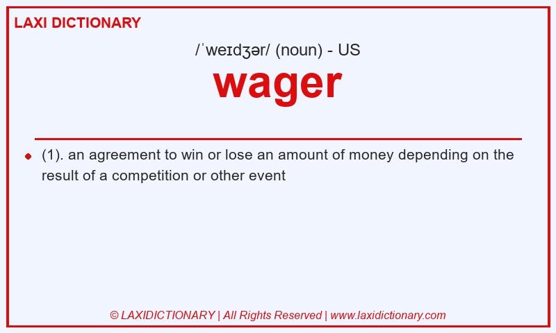 Definition wager in American English