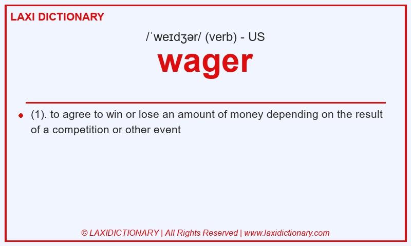 Definition wager in American English