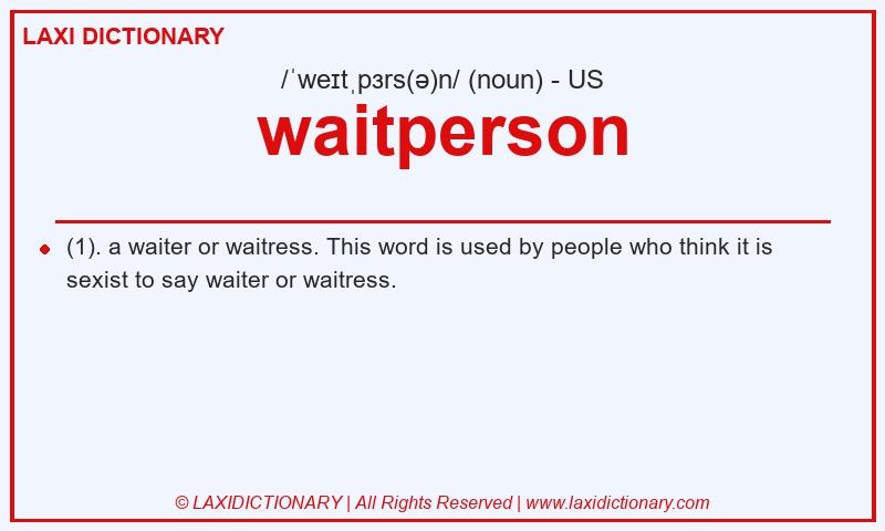 Definition waitperson in American English