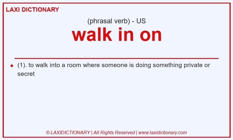 Definition walk in on in American English