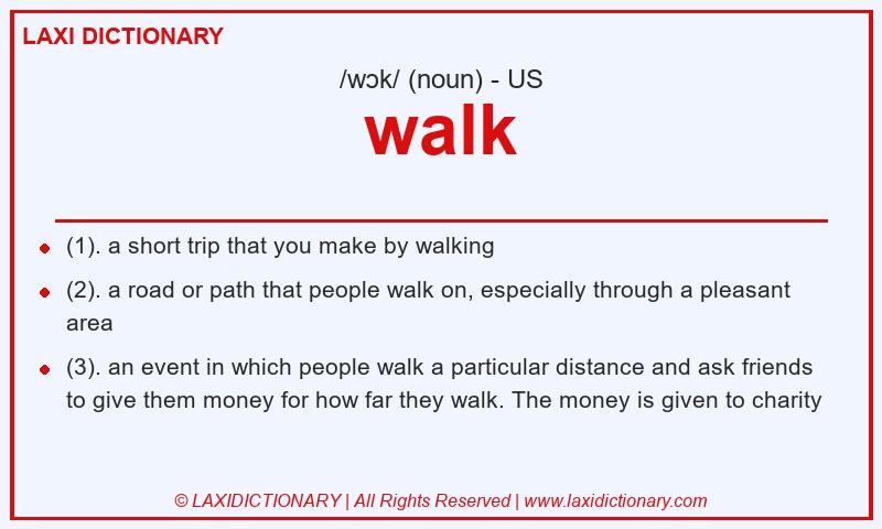 Definition walk in American English