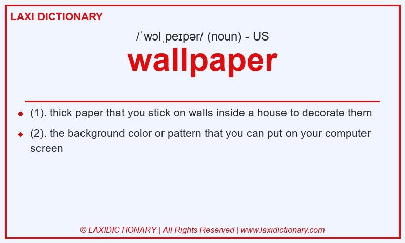 Definition wallpaper in American English