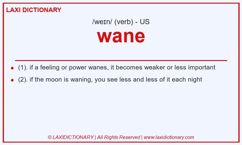 Definition wane in American English