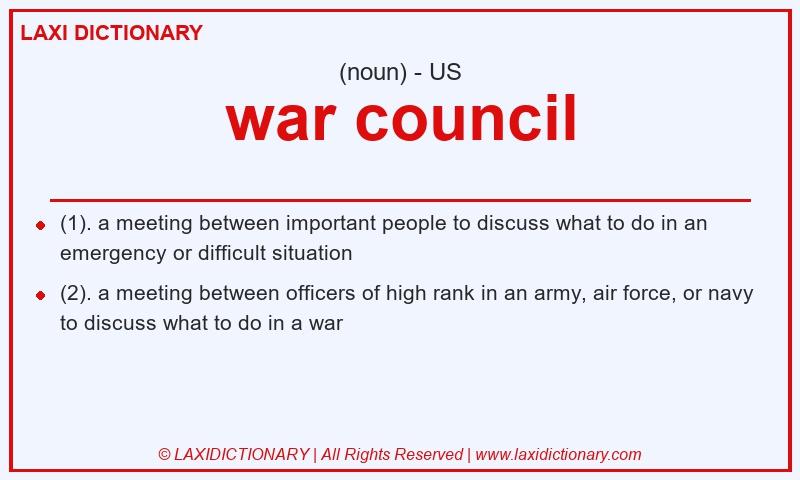 Definition war council in American English