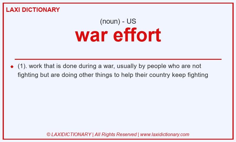 Definition war effort in American English