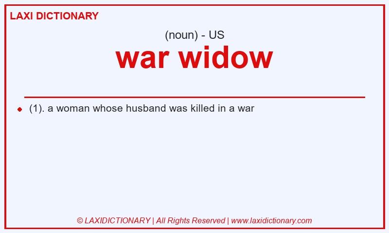 Definition war widow in American English