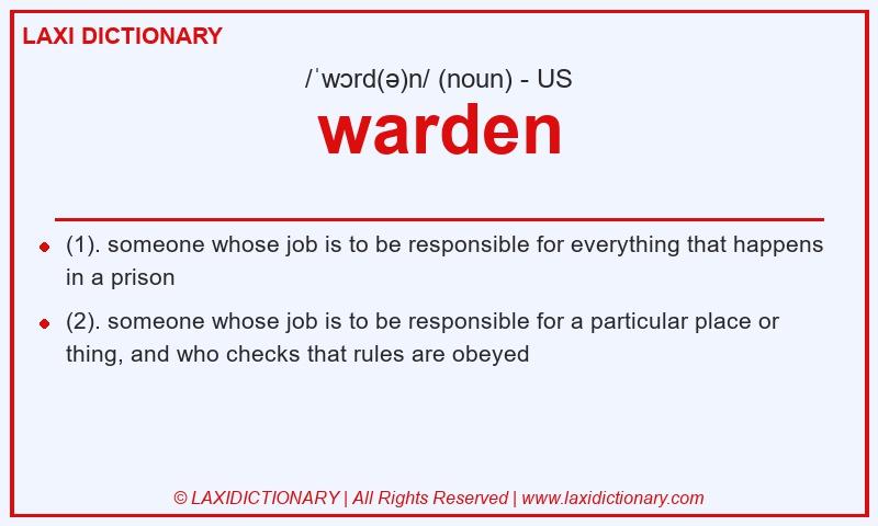 Definition warden in American English