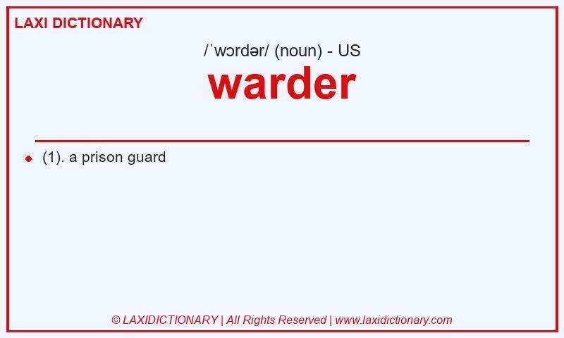 Definition warder in American English