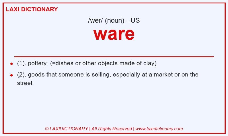 Definition ware in American English