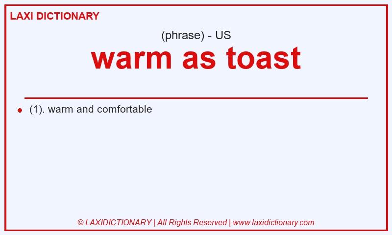 Definition warm as toast in American English