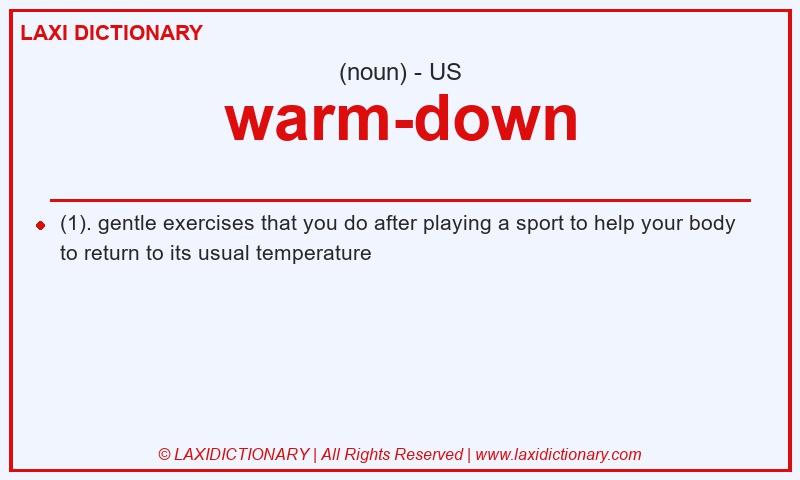 Definition warm-down in American English
