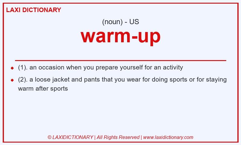 Definition warm-up in American English
