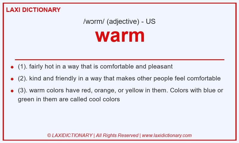 Definition warm in American English