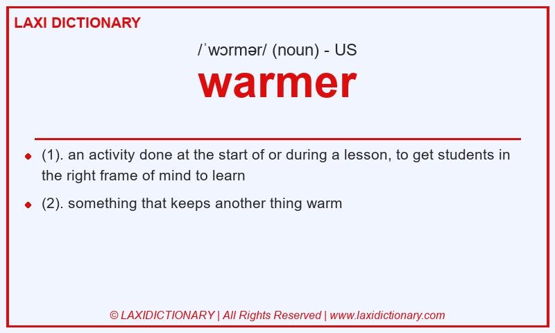 Definition warmer in American English