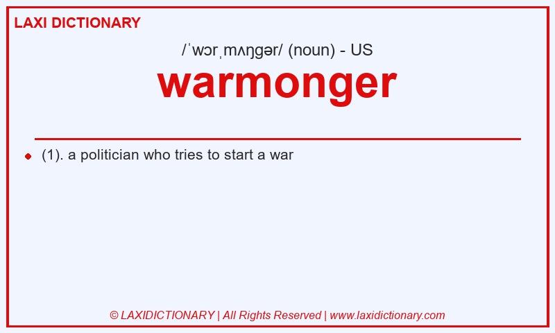 Definition warmonger in American English