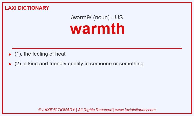 Definition warmth in American English