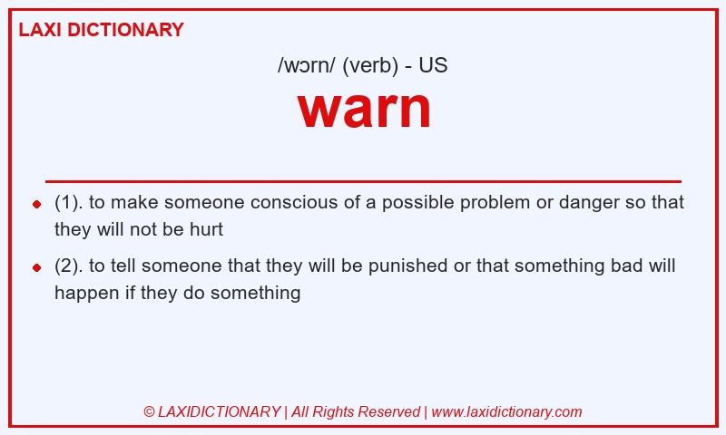 Definition warn in American English