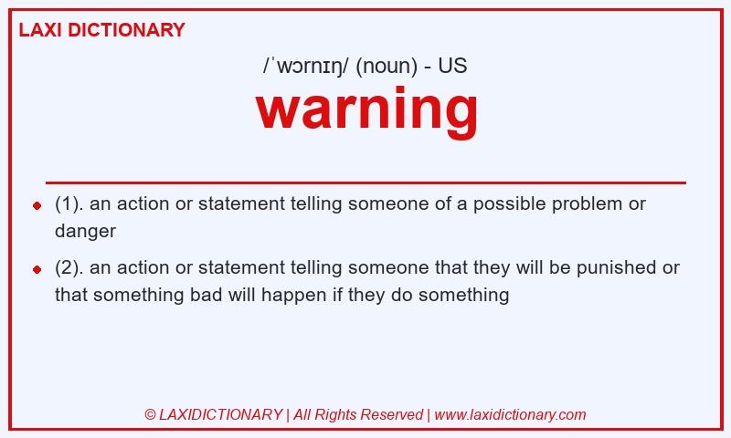 Definition warning in American English