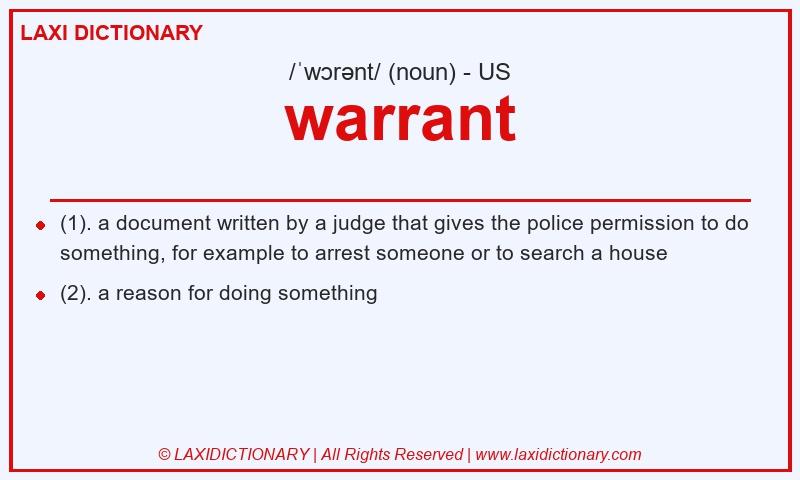 Definition warrant in American English