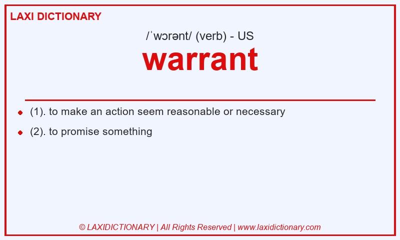 Definition warrant in American English