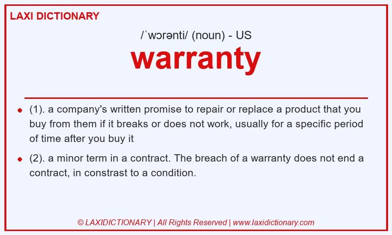 Definition warranty in American English