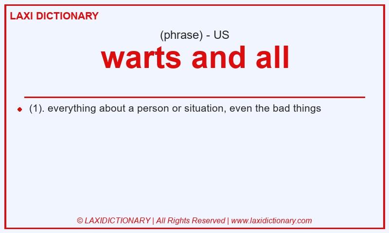 Definition warts and all in American English