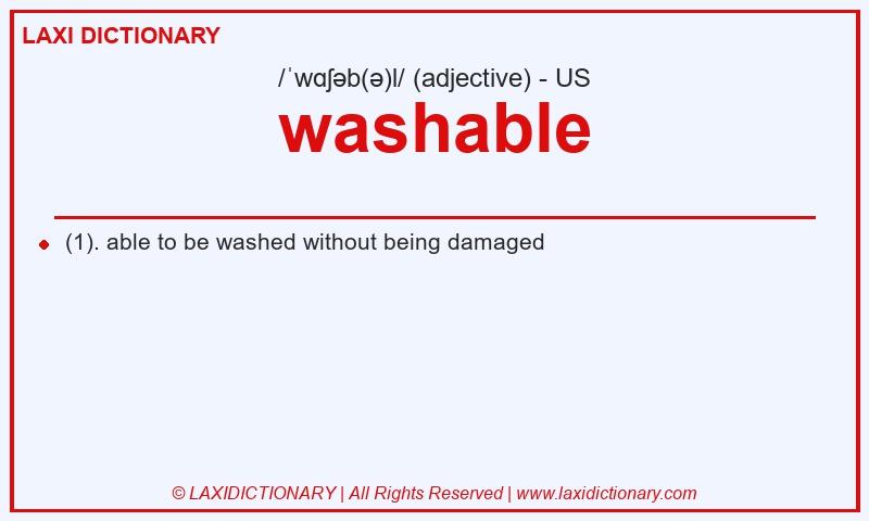 Definition washable in American English
