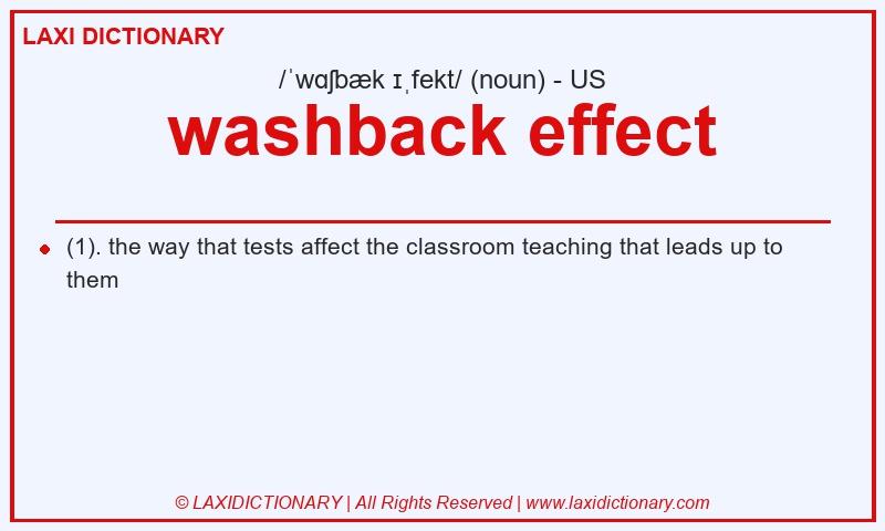 Definition washback effect in American English
