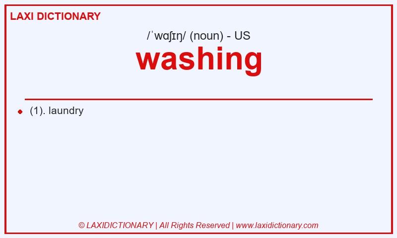 Definition washing in American English