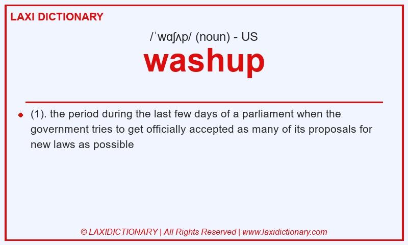 Definition washup in American English