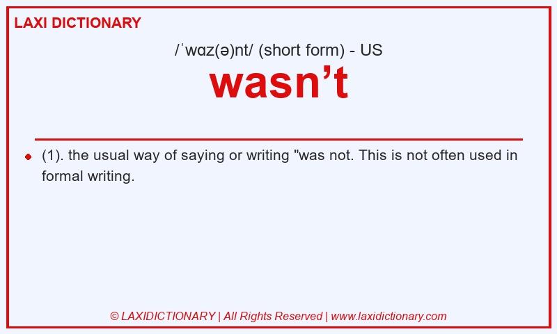 Definition wasn’t in American English