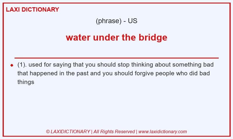 Definition water under the bridge in American English
