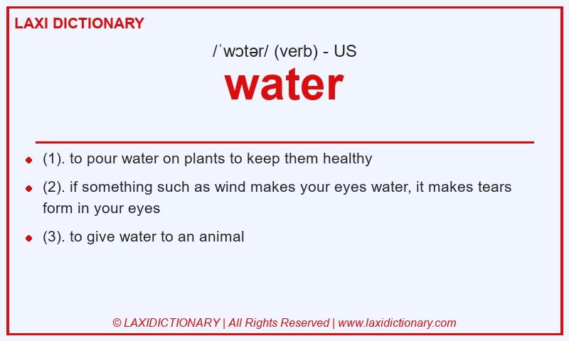 Definition water in American English