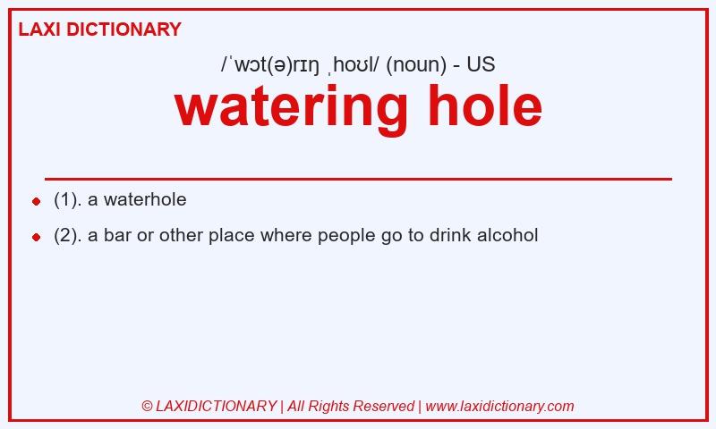 Definition watering hole in American English
