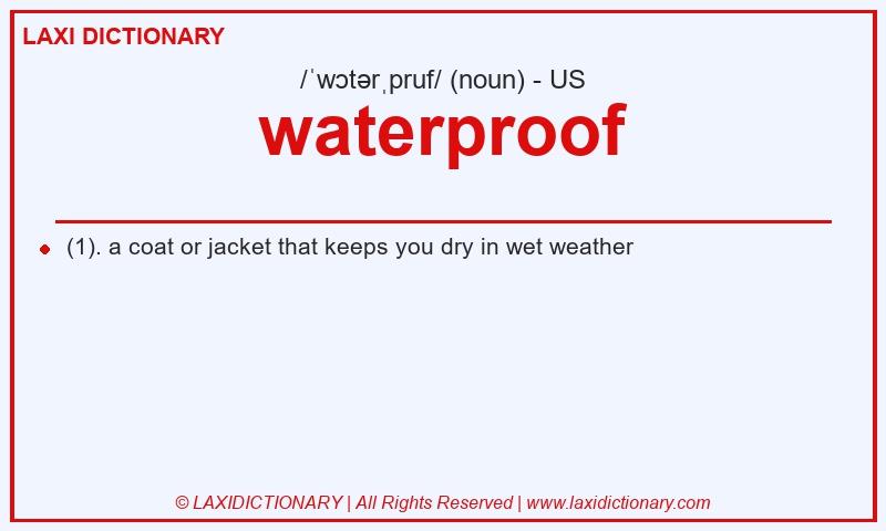 Definition waterproof in American English