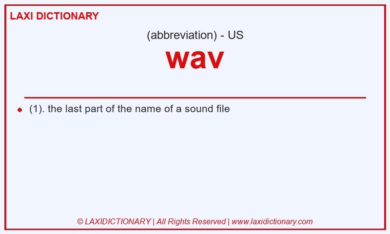 Definition wav in American English