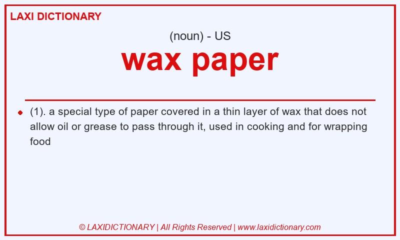 Definition wax paper in American English