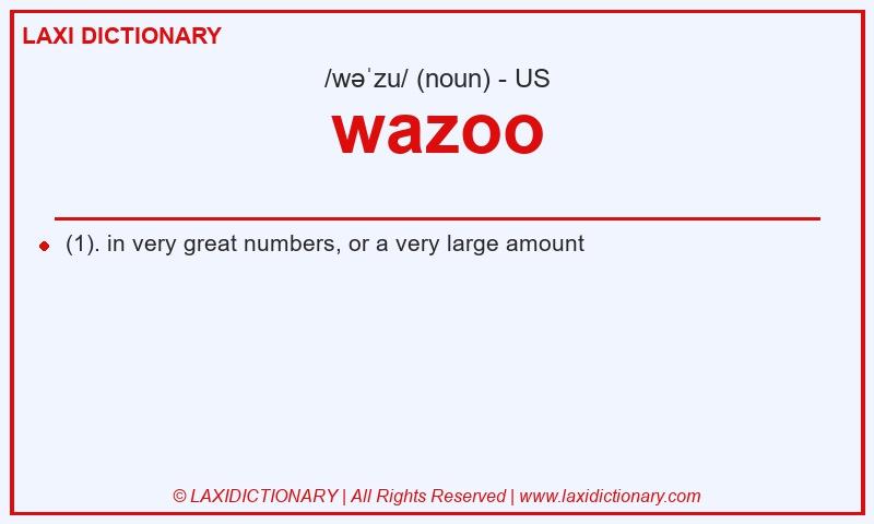 Definition wazoo in American English
