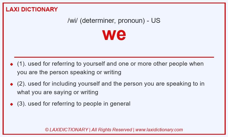 Definition we in American English