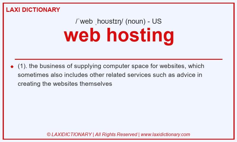 Definition web hosting in American English