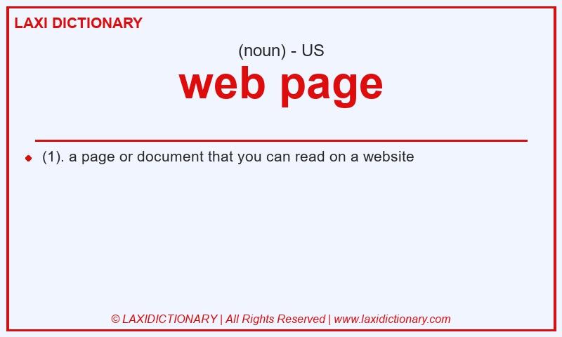 Definition web page in American English